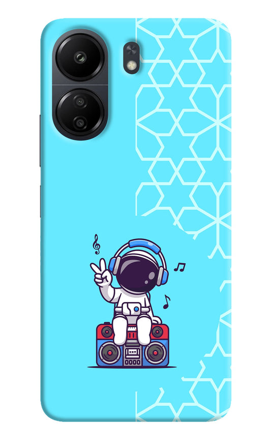 Cute Astronaut Chilling Poco C65 Back Cover