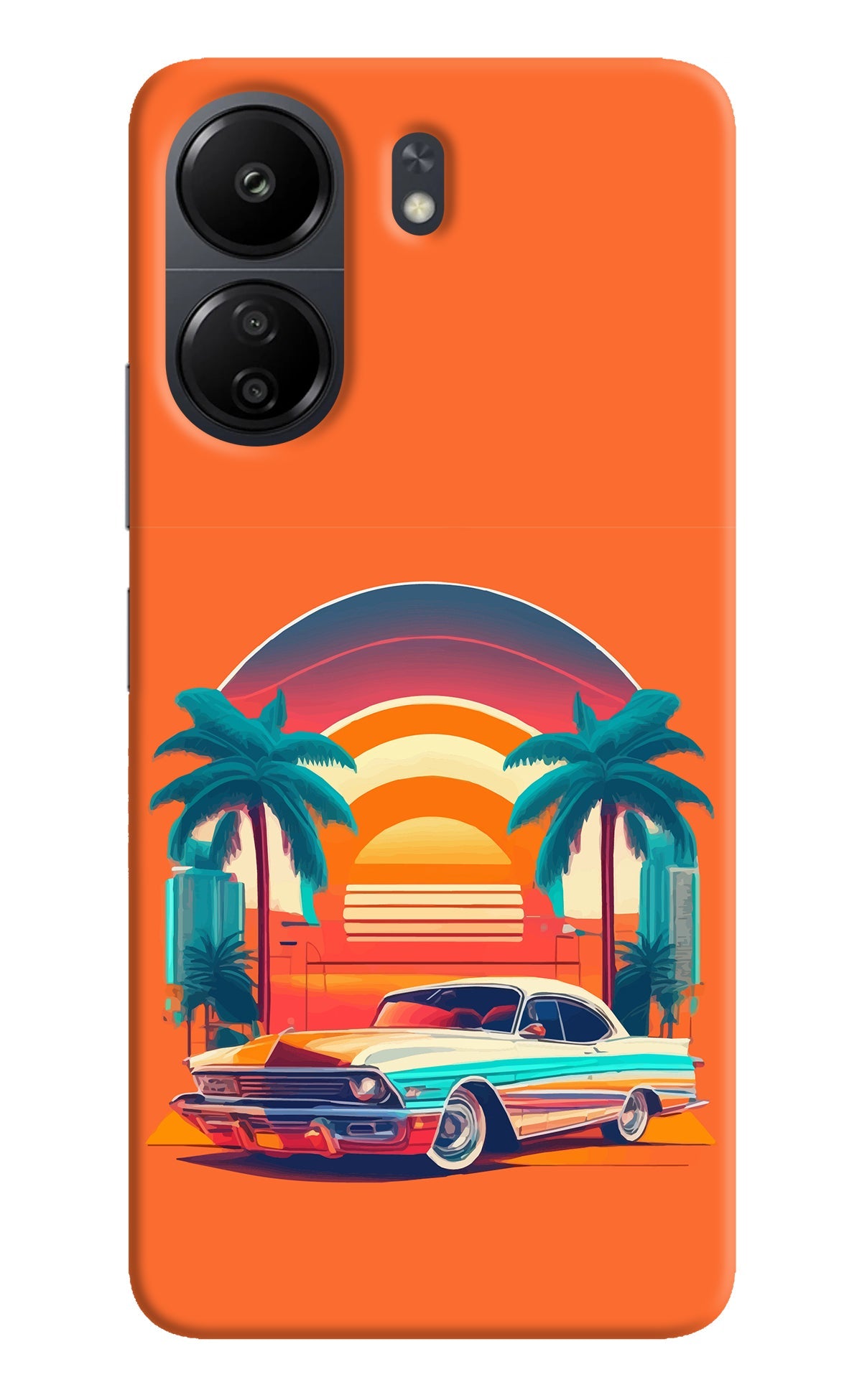 Palm Drive 80s Poco C65 Back Cover