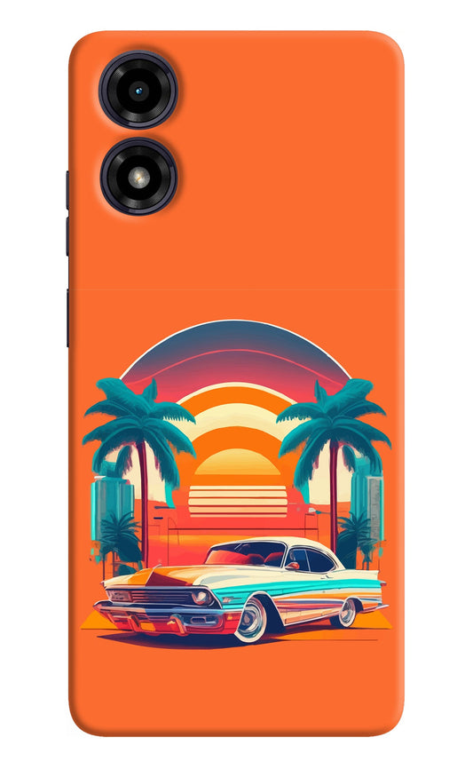 Palm Drive 80s Moto G04 Back Cover