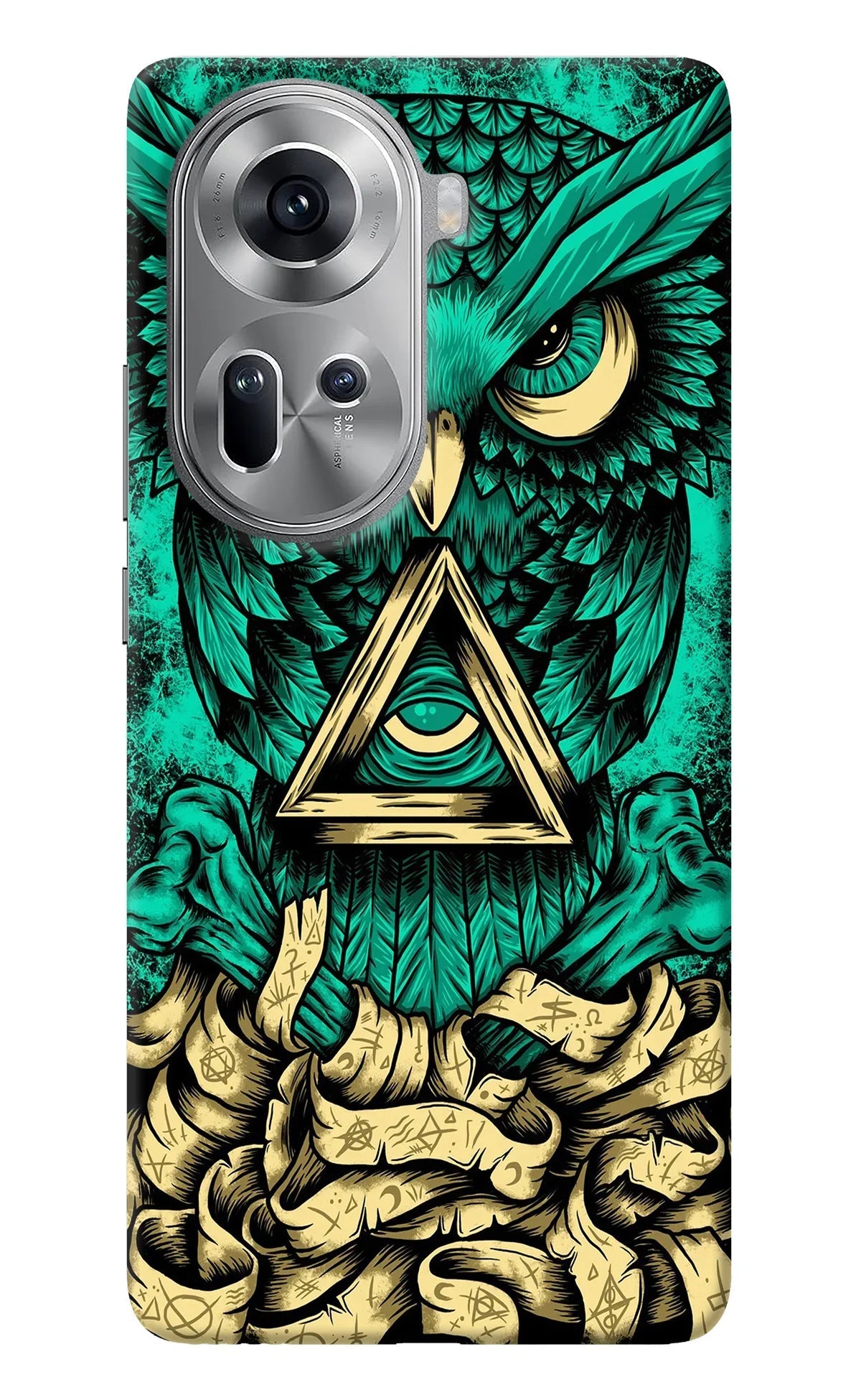 Green Owl Oppo Reno11 Back Cover