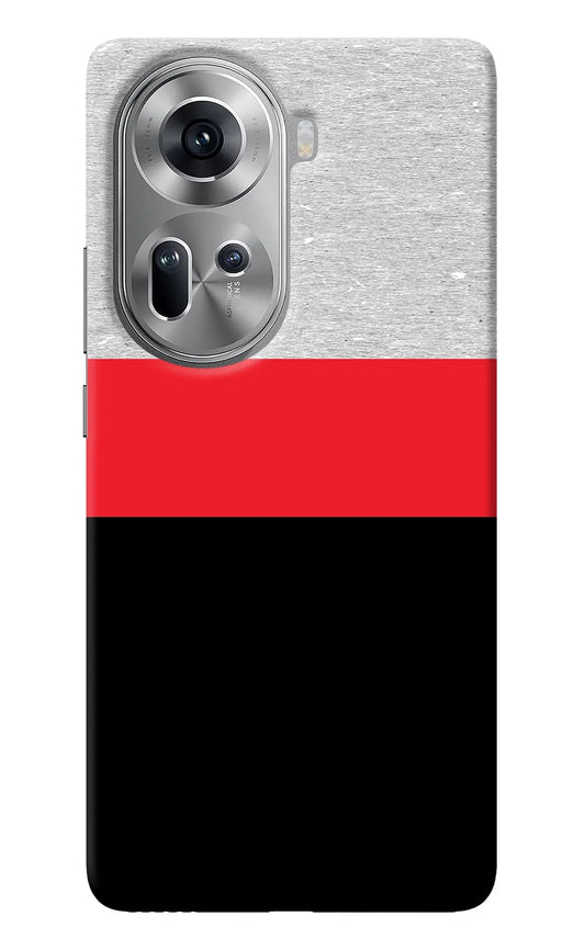 Tri Color Pattern Oppo Reno11 Back Cover