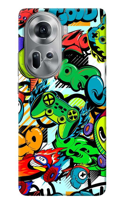 Game Doodle Oppo Reno11 Back Cover