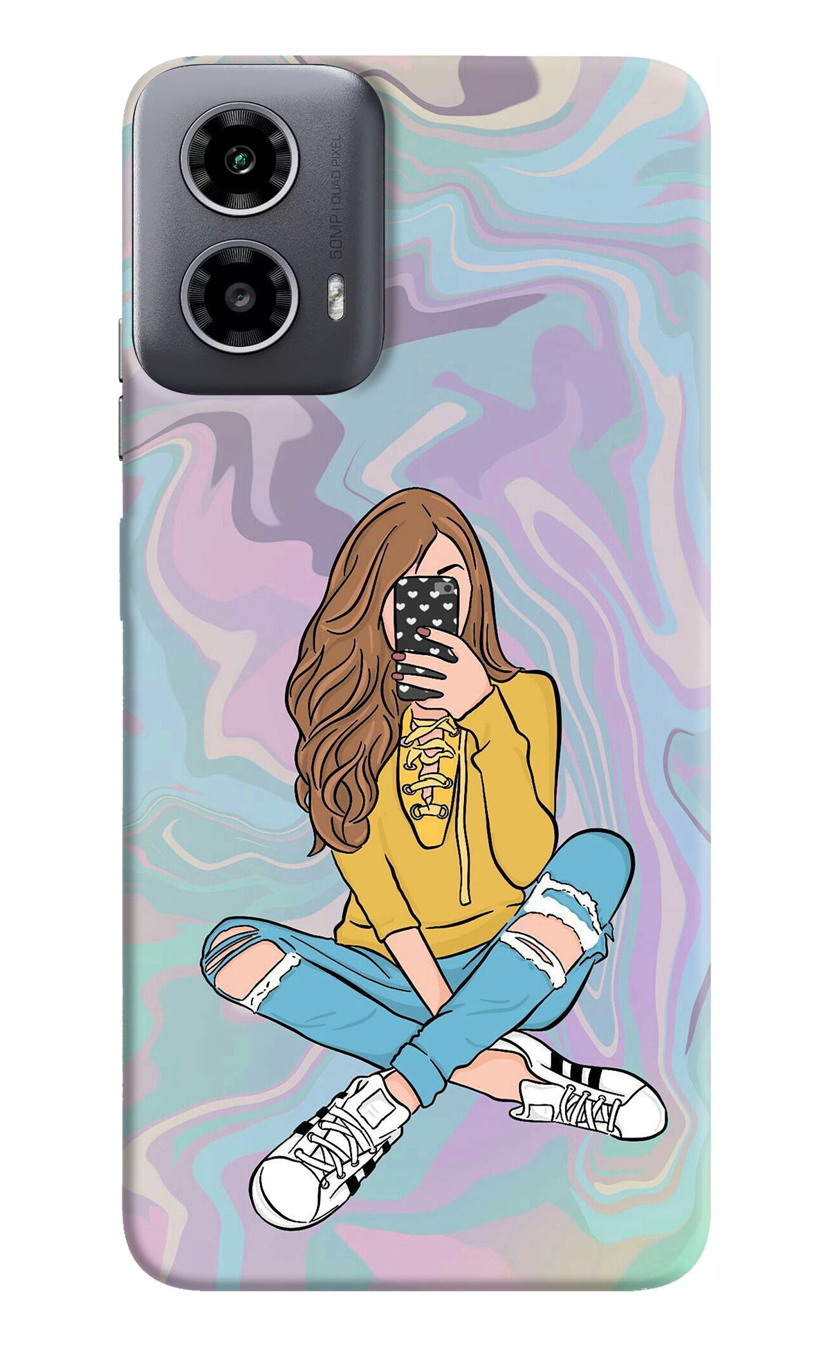 Selfie Girl Moto G34 5G Back Cover