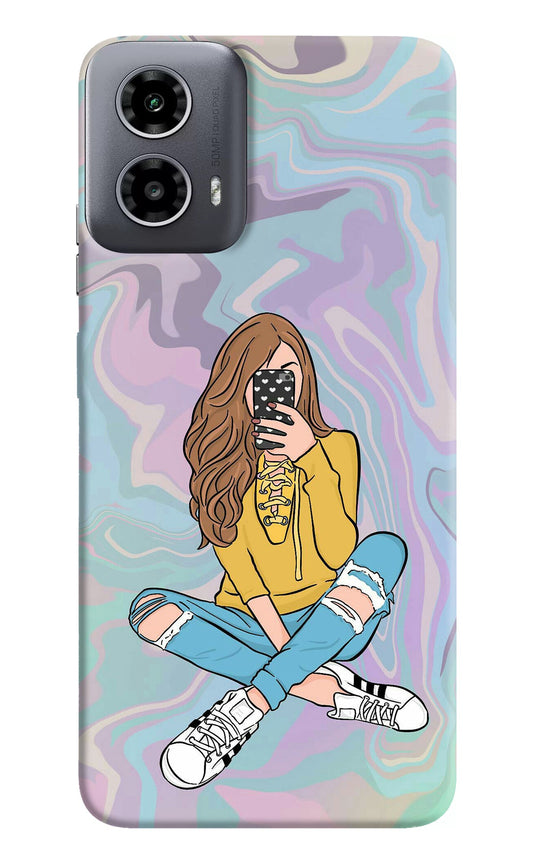 Selfie Girl Moto G34 5G Back Cover