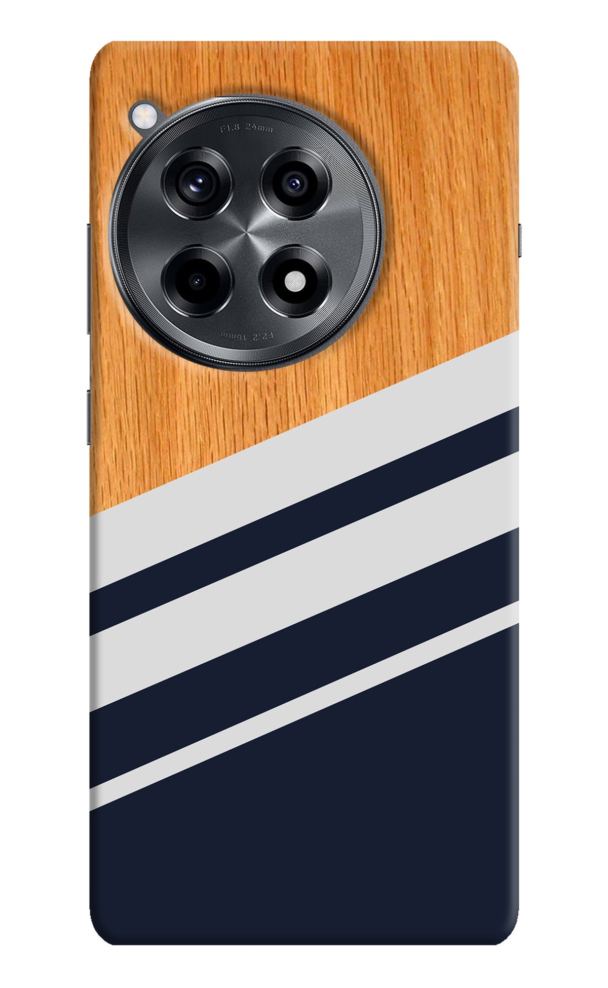 Blue and white wooden OnePlus 12R Back Cover