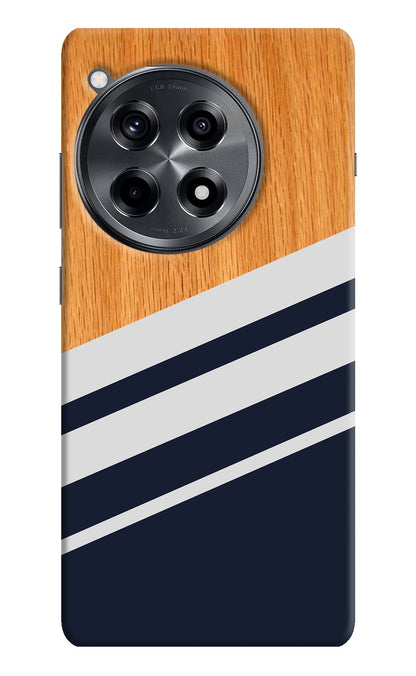 Blue and white wooden OnePlus 12R Back Cover
