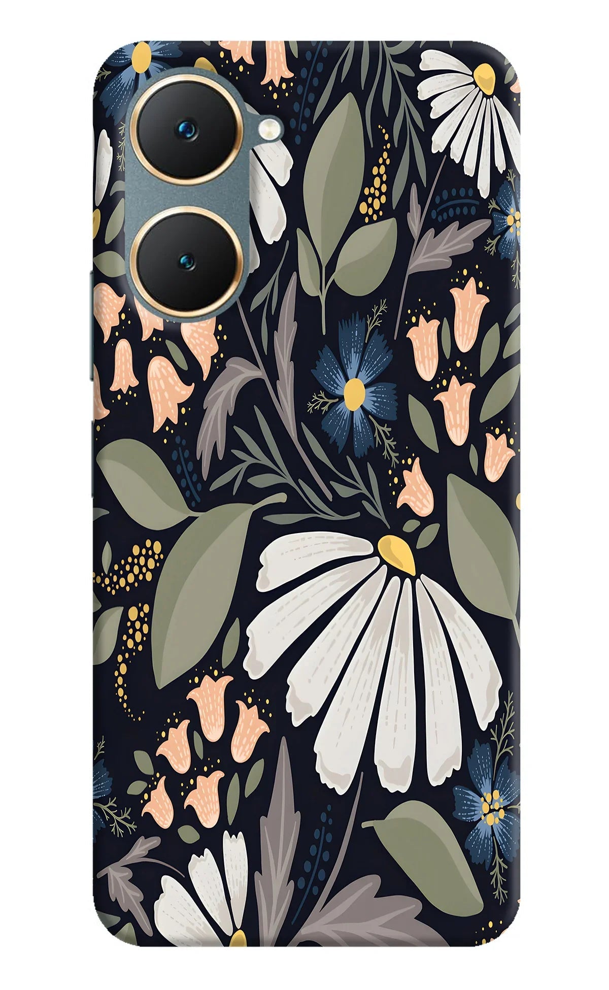 Flowers Art Vivo Y18/Y18e Back Cover