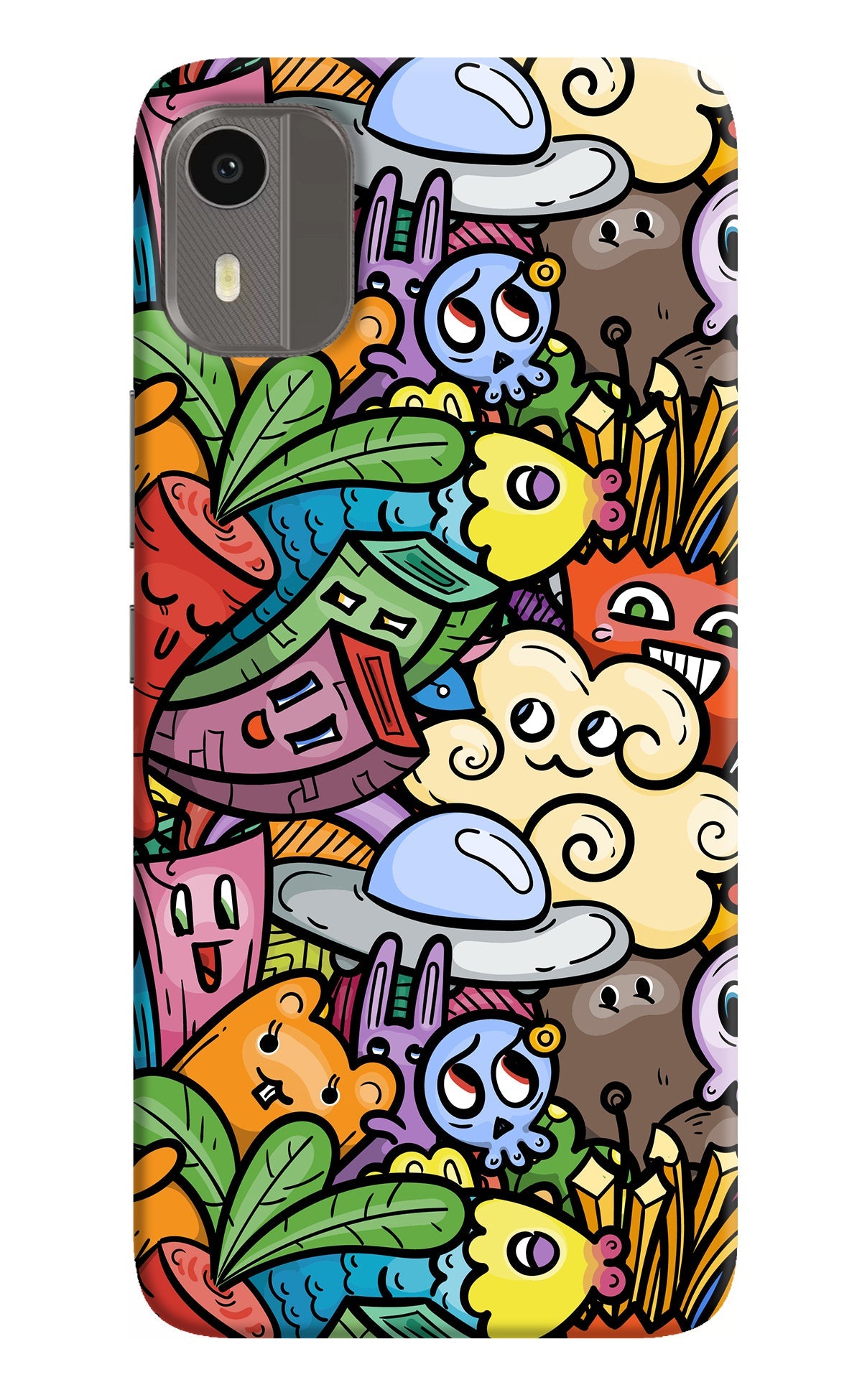 Veggie Doodle Nokia C12/C12 Pro Back Cover