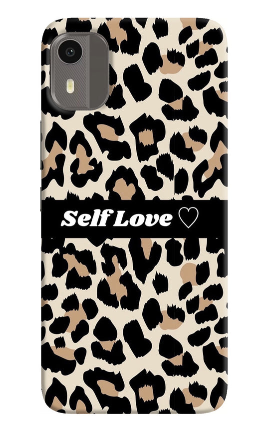 Leopard Print Self Love Nokia C12/C12 Pro Back Cover