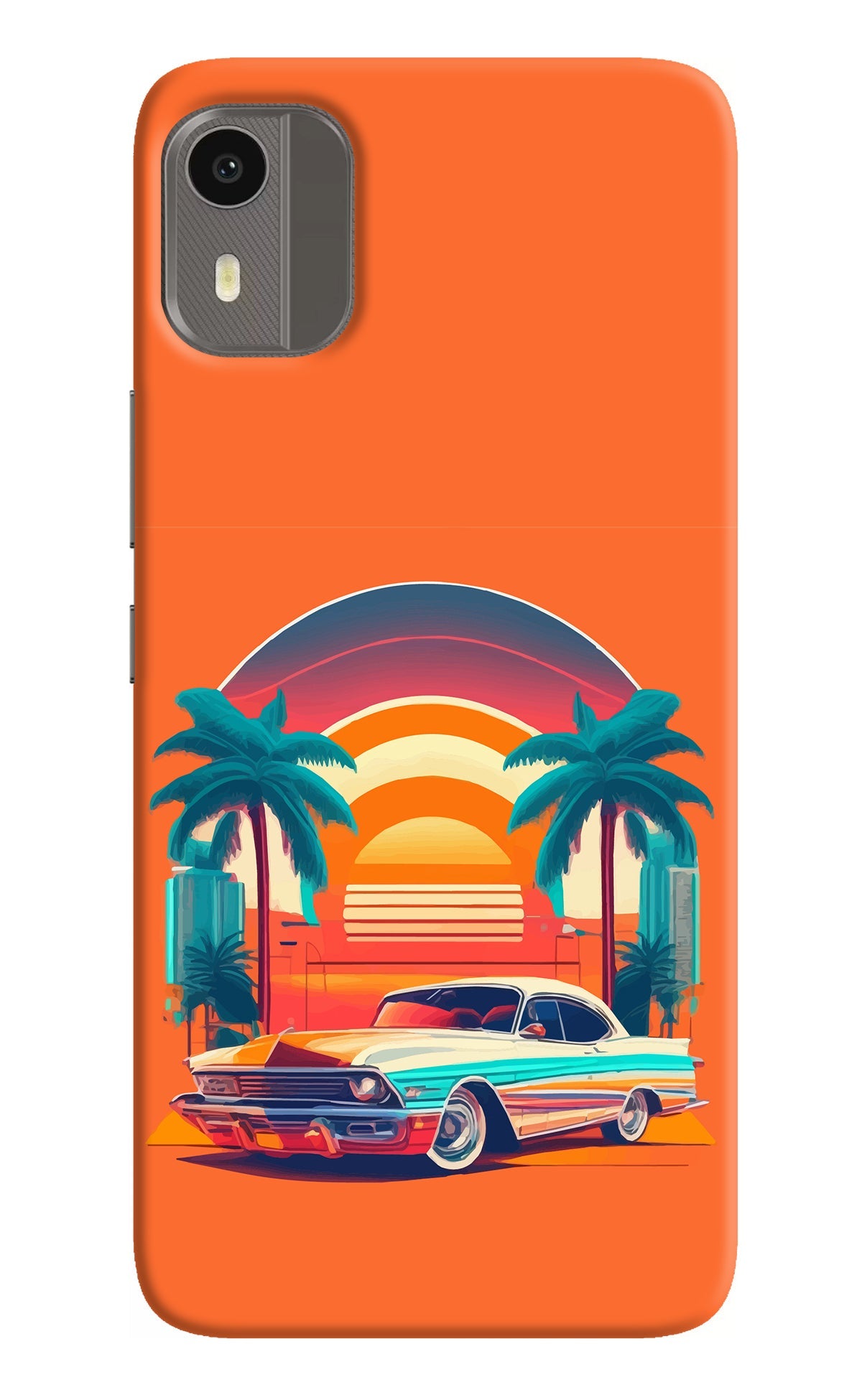 Palm Drive 80s Nokia C12/C12 Pro Back Cover