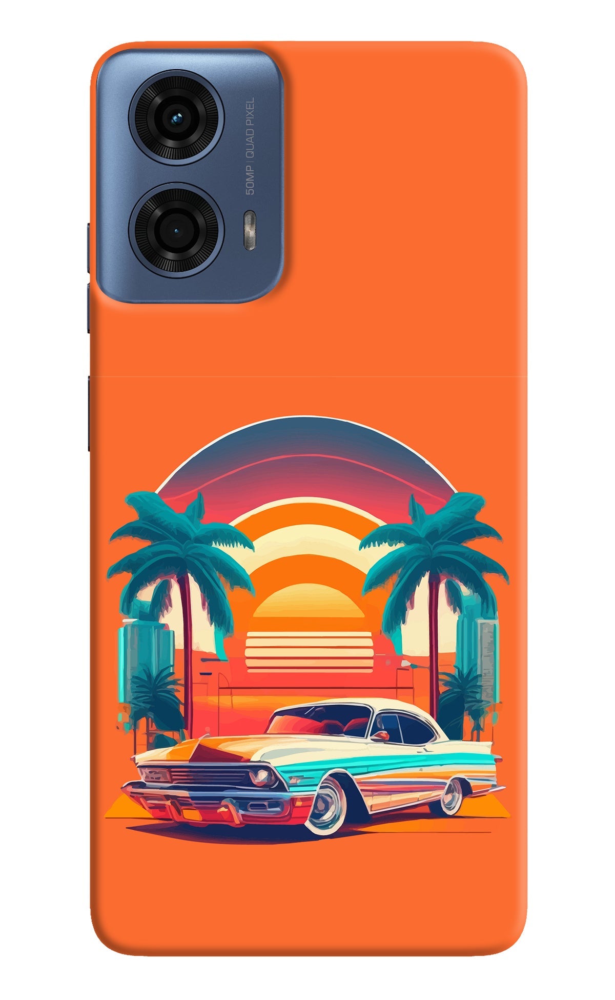 Palm Drive 80s Moto G24 Power Back Cover