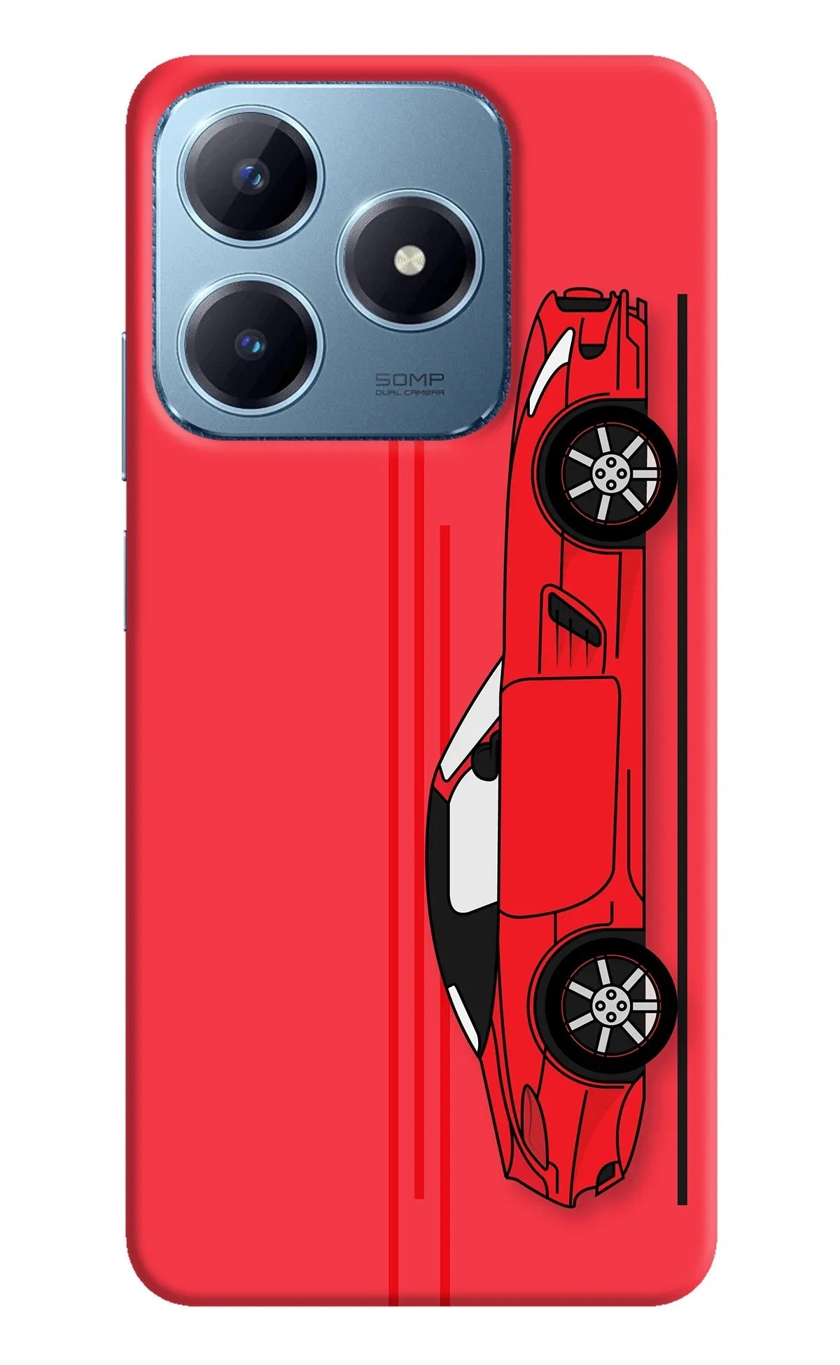 Red Velocity Realme Narzo N63 Back Cover