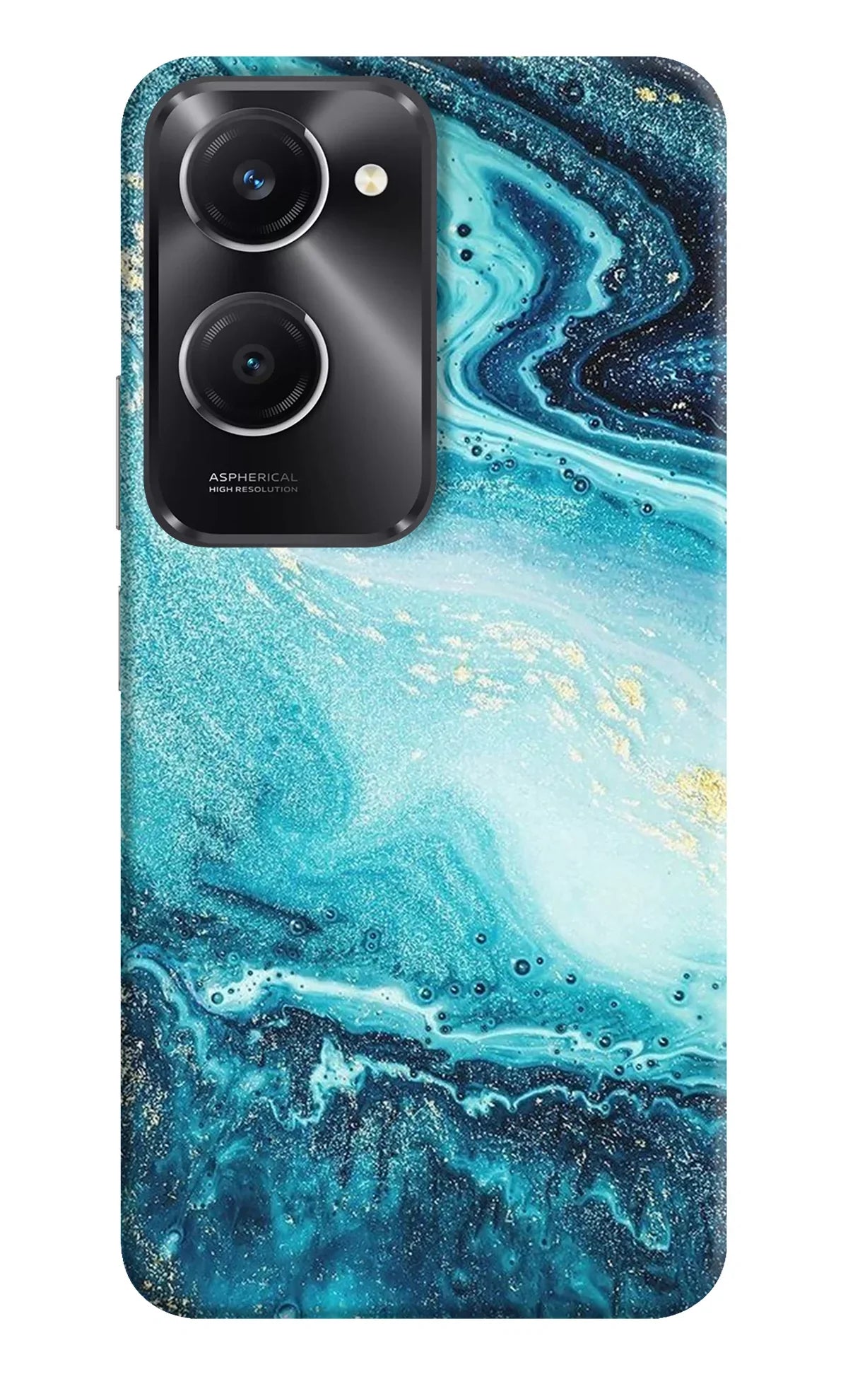 Blue Glitter Marble Vivo T3 Lite 5G Back Cover