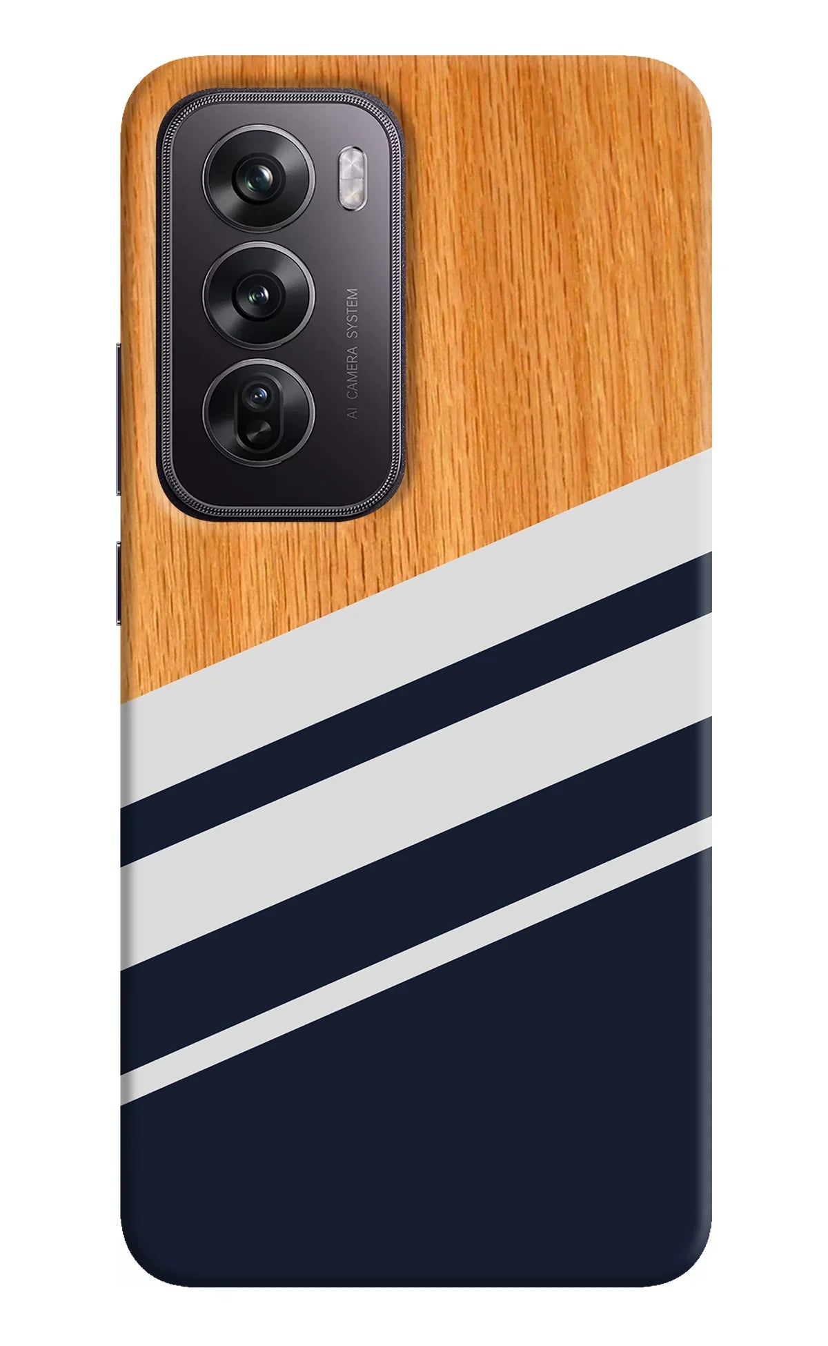 Blue and white wooden Oppo Reno12 Pro 5G Back Cover
