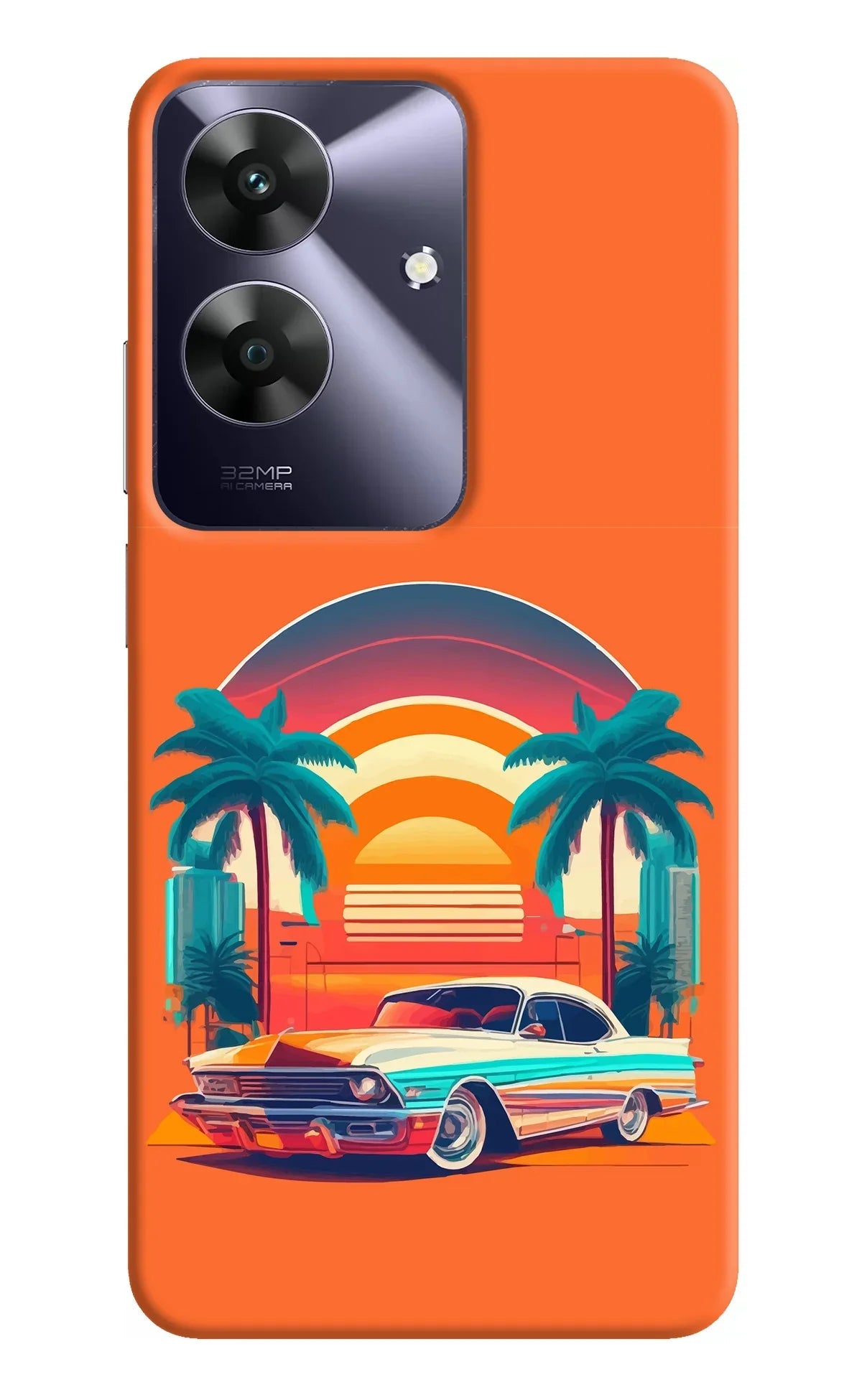Palm Drive 80s Realme C61 Back Cover