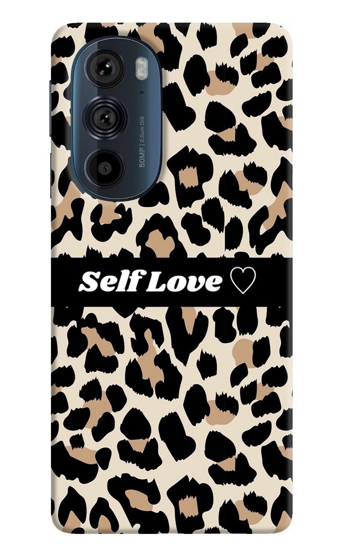 Leopard Print Self Love Moto Edge 30 Pro Back Cover