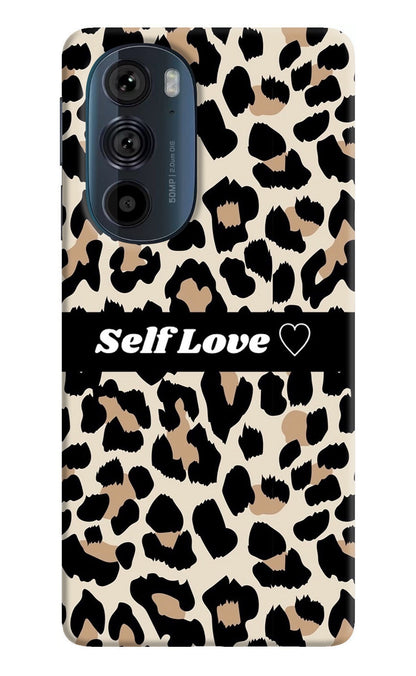 Leopard Print Self Love Moto Edge 30 Pro Back Cover