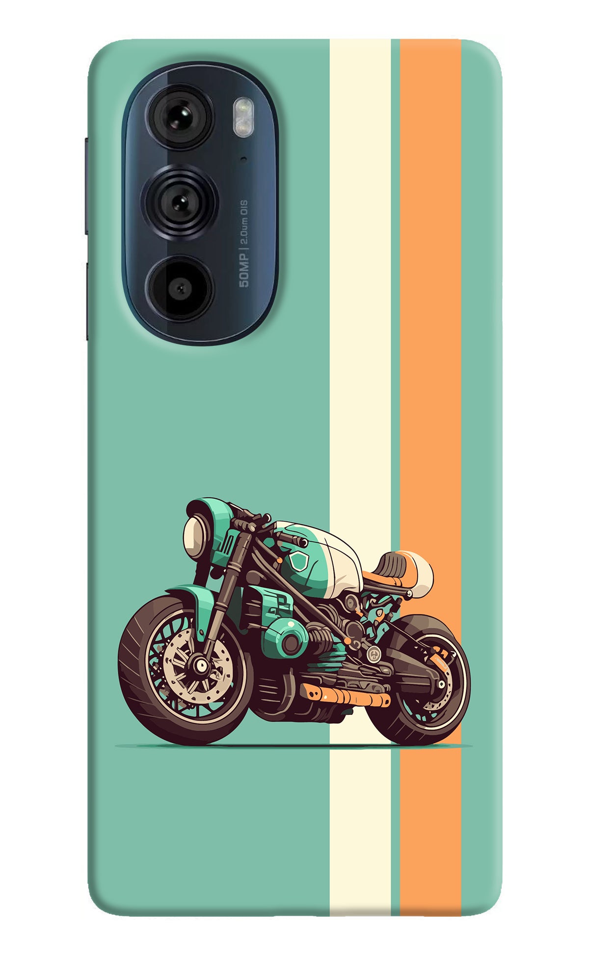 Striped Moto Drift Moto Edge 30 Pro Back Cover