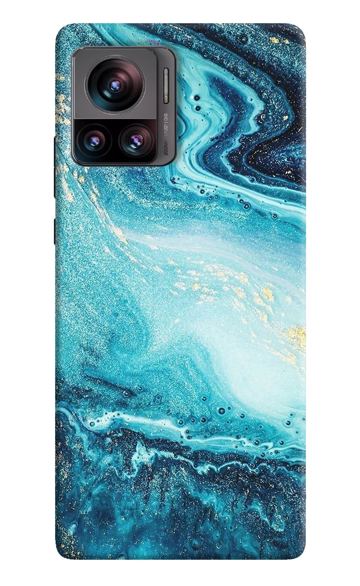 Blue Glitter Marble Moto Edge 30 Ultra Back Cover