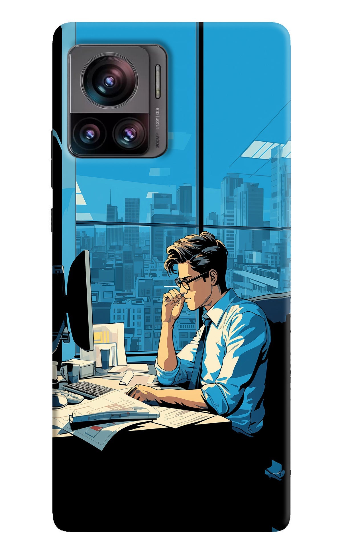 Focused Hustler (AI Generated) Moto Edge 30 Ultra Back Cover