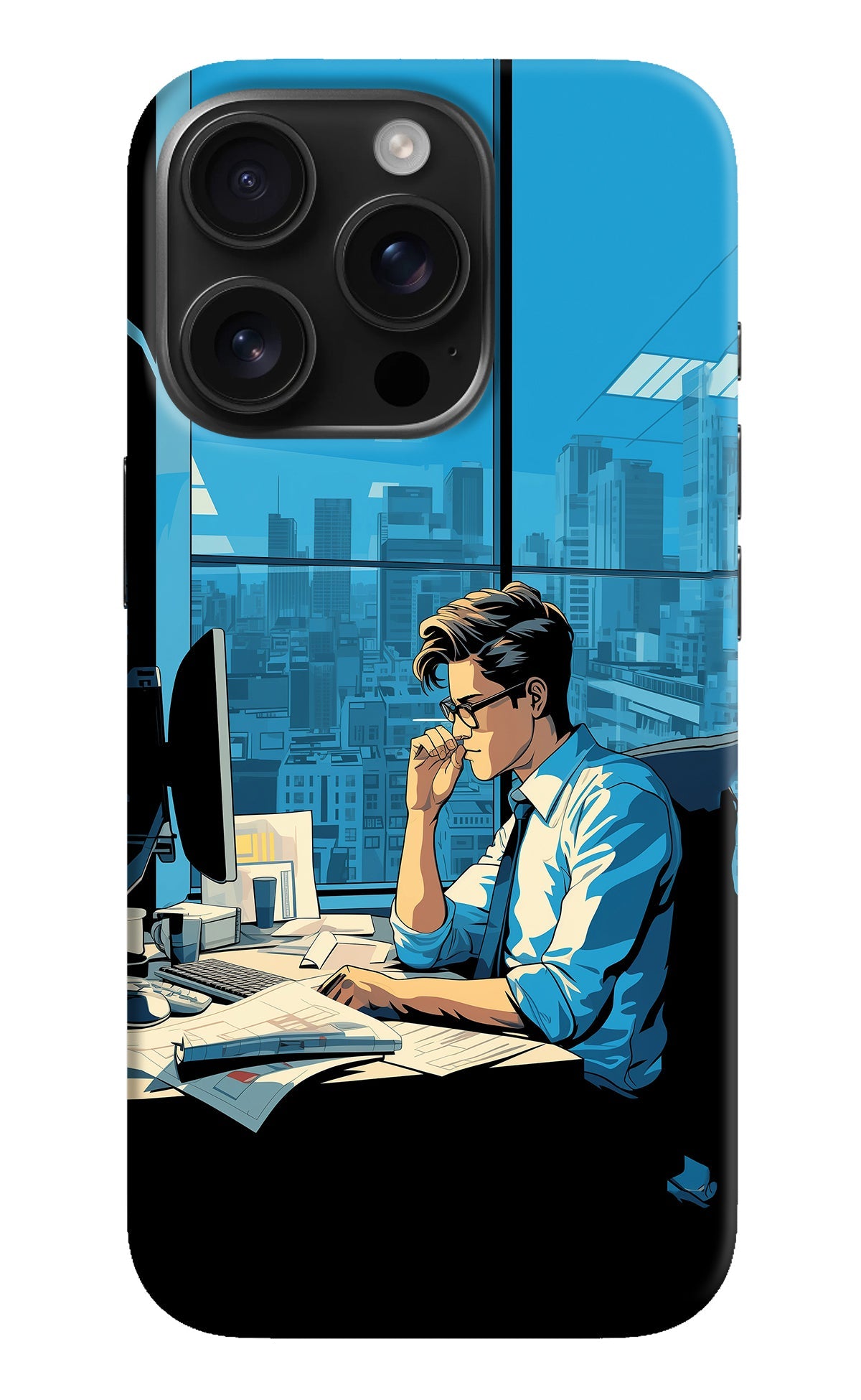 Focused Hustler (AI Generated) iPhone 16 Pro Max Back Cover
