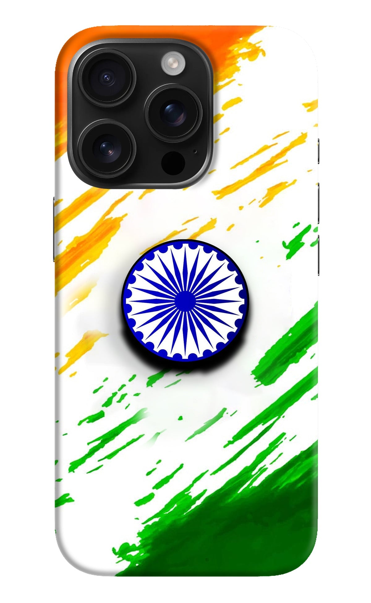 Indian Flag Ashoka Chakra iPhone 16 Pro Max Pop Case