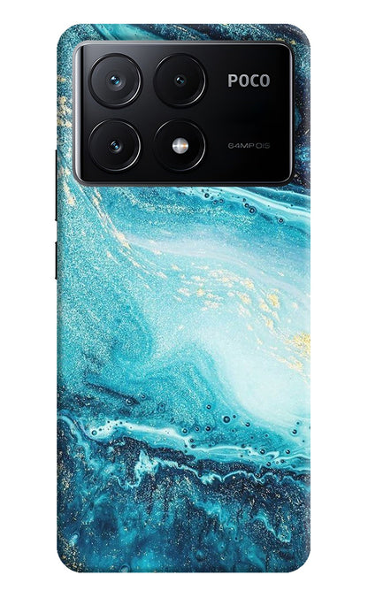 Blue Glitter Marble Poco X6 Pro Back Cover