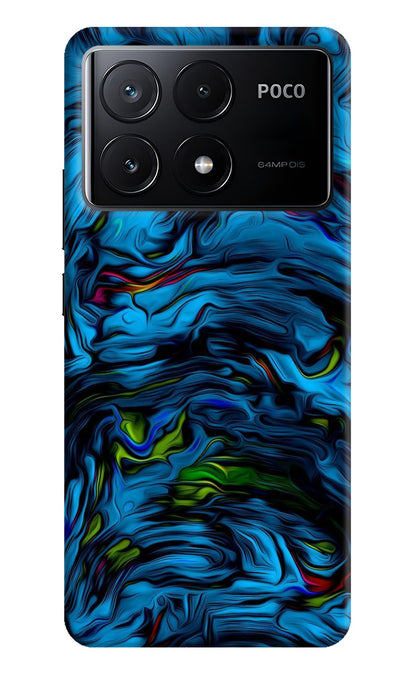 Dark Blue Abstract Poco X6 Pro Back Cover