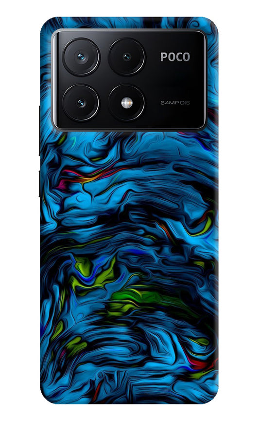 Dark Blue Abstract Poco X6 Pro Back Cover