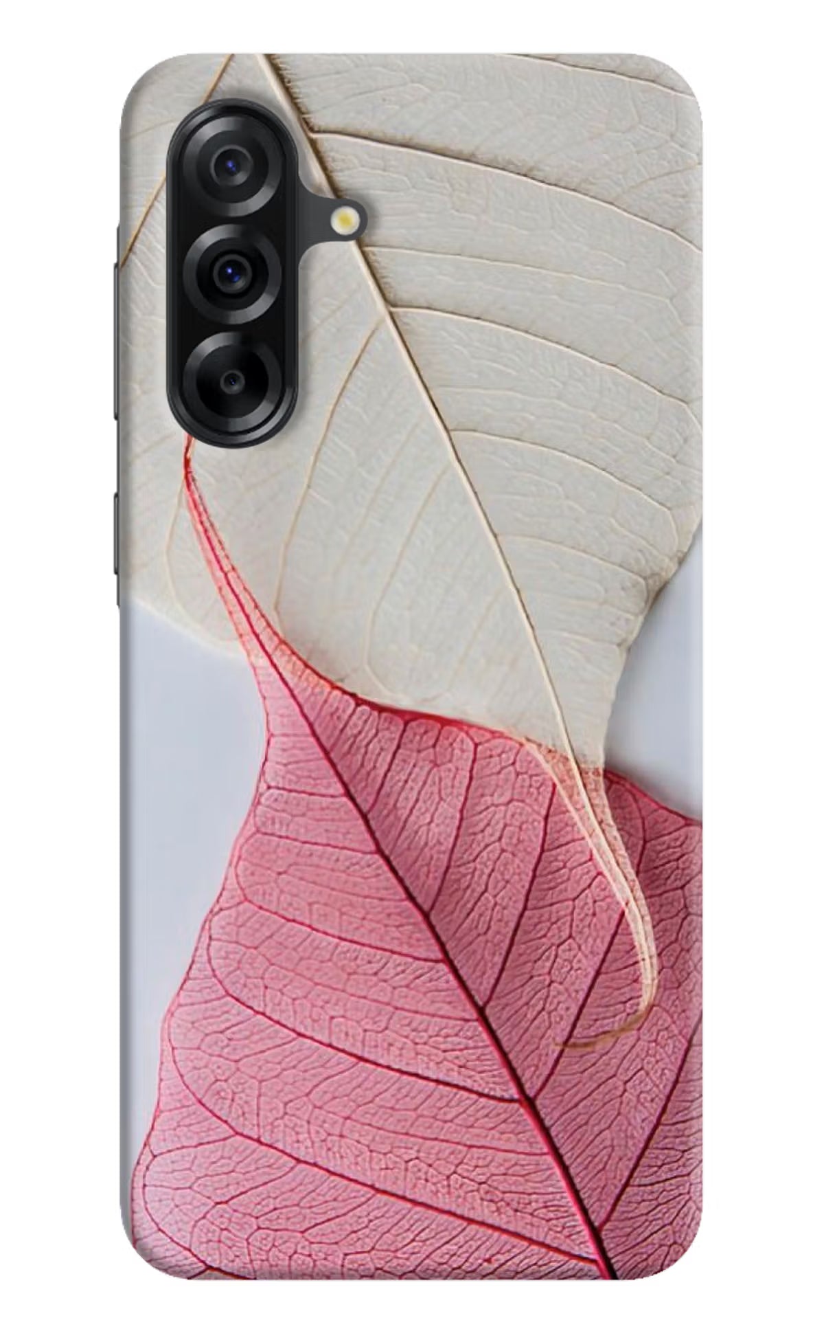 White Pink Leaf Samsung A36 5G Back Cover