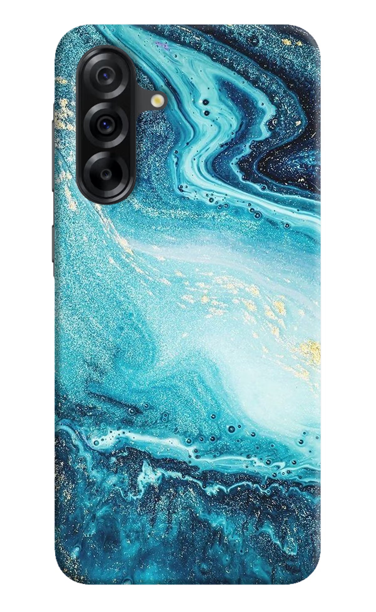 Blue Glitter Marble Samsung A36 5G Back Cover