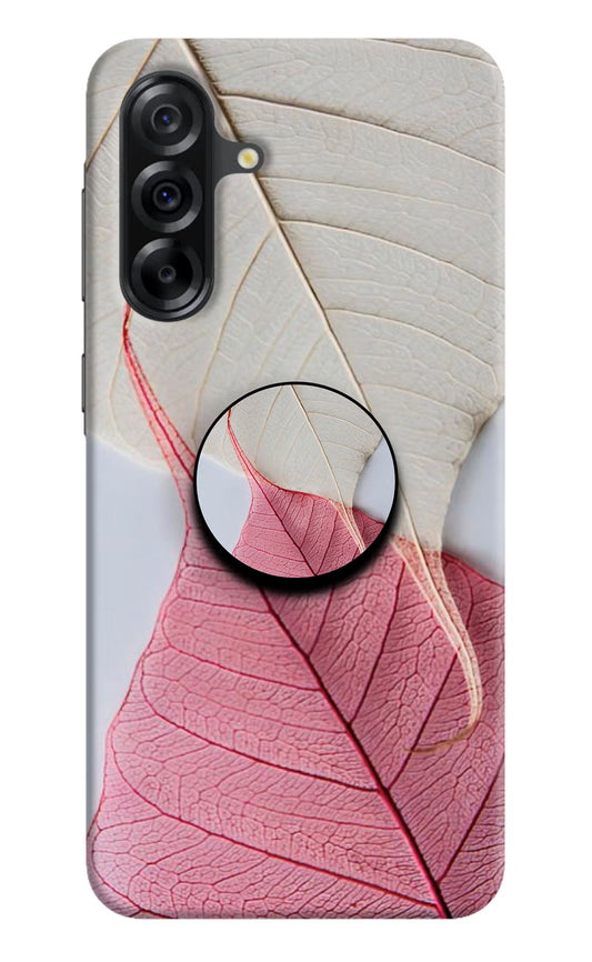 White Pink Leaf Samsung A36 5G Pop Case
