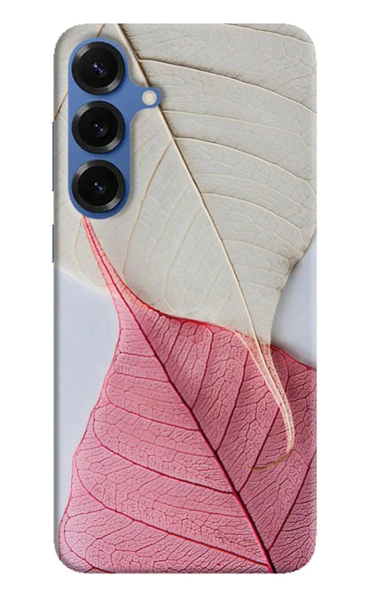 White Pink Leaf Samsung S25 Back Cover