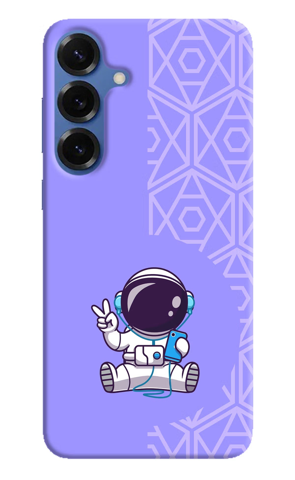 Cute Astronaut Chilling Samsung S25 Back Cover