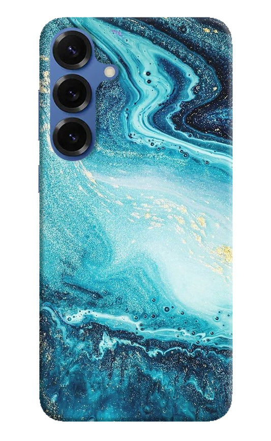 Blue Glitter Marble Samsung S25 Back Cover