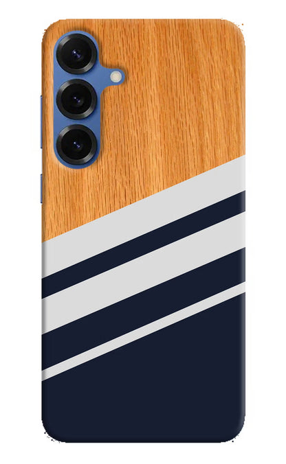 Blue and white wooden Samsung S25 Plus Back Cover