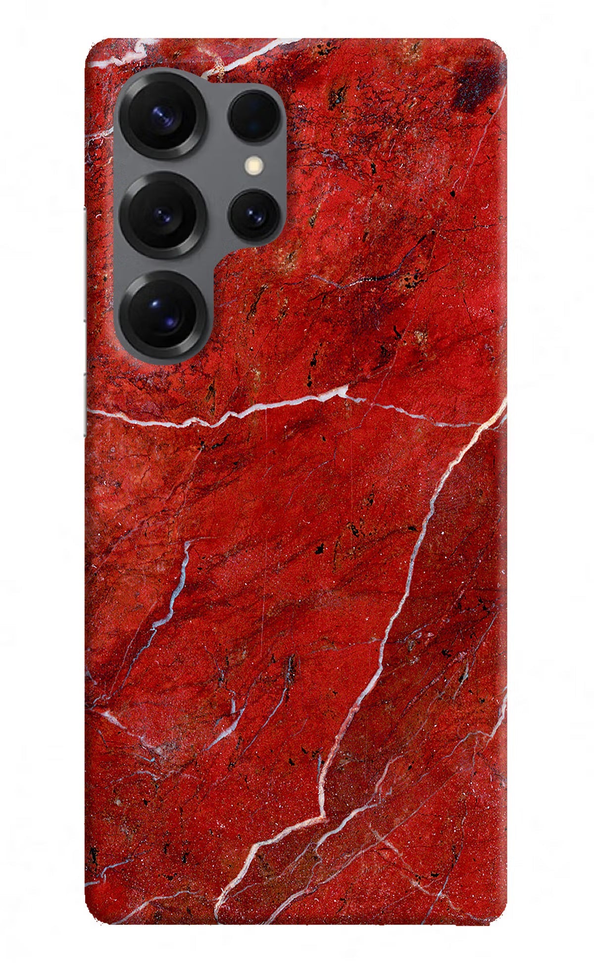 Red Marble Design Samsung S25 Ultra Back Cover