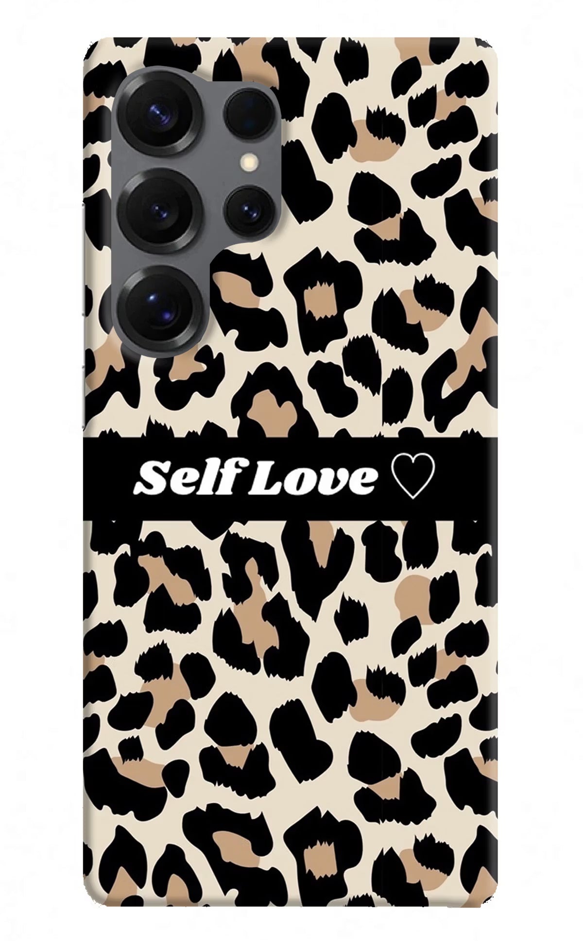 Leopard Print Self Love Samsung S25 Ultra Back Cover