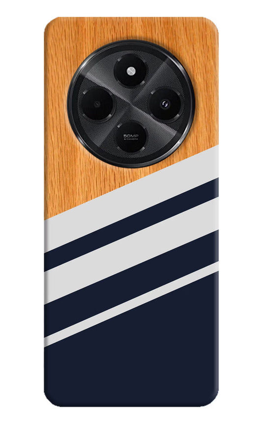 Blue and white wooden Redmi A4 5G Back Cover