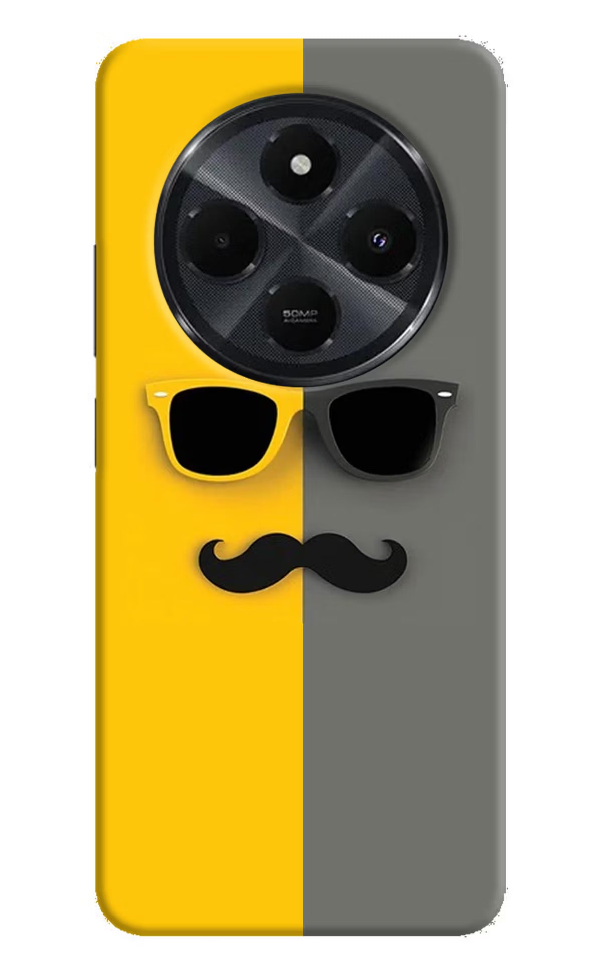 Sunglasses with Mustache Redmi 14C 5G Back Cover