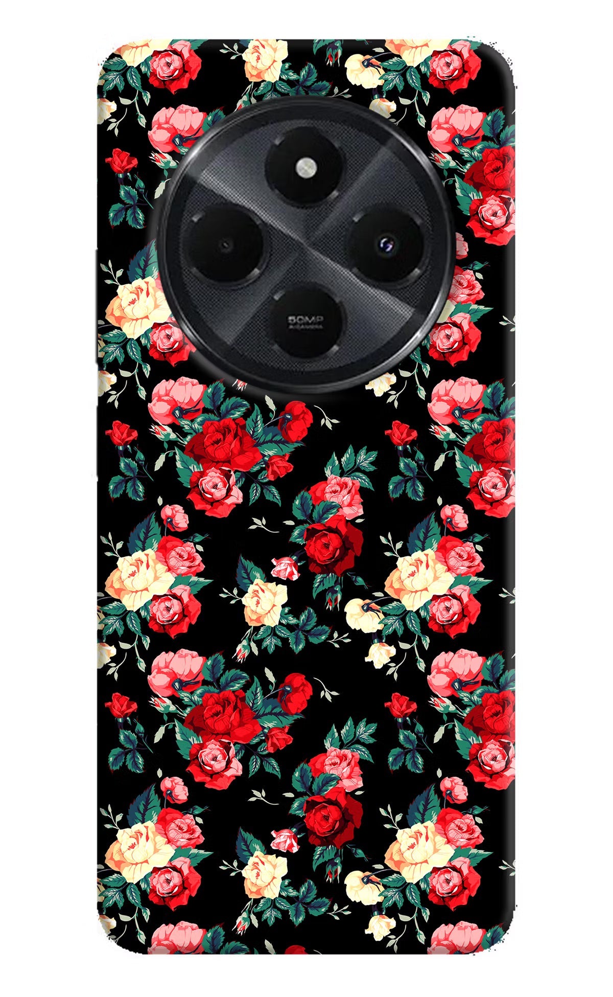 Rose Pattern Redmi 14C 5G Back Cover