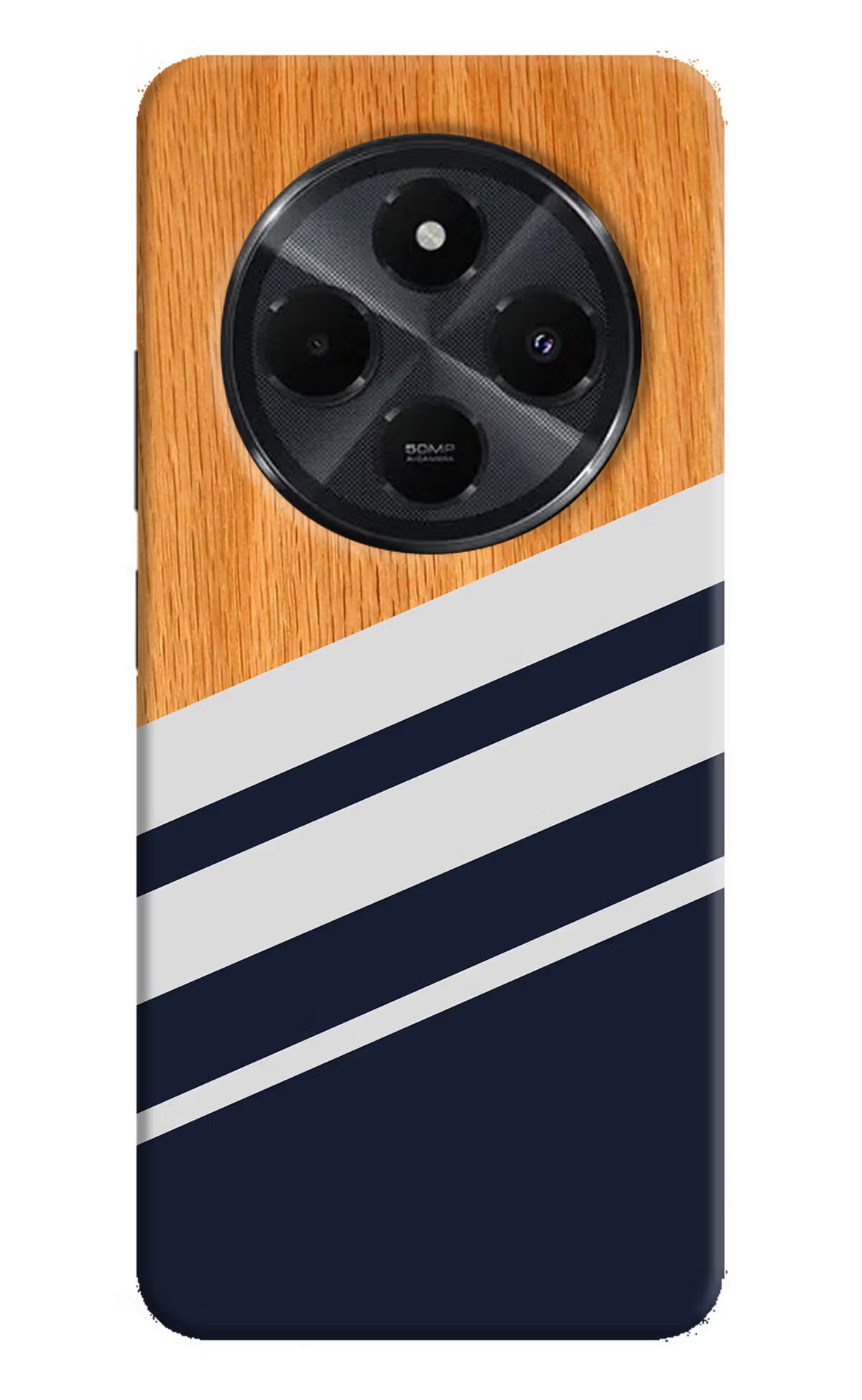 Blue and white wooden Redmi 14C 5G Back Cover