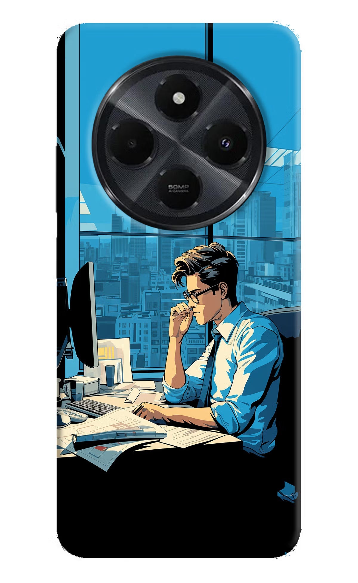 Focused Hustler (AI Generated) Redmi 14C 5G Back Cover