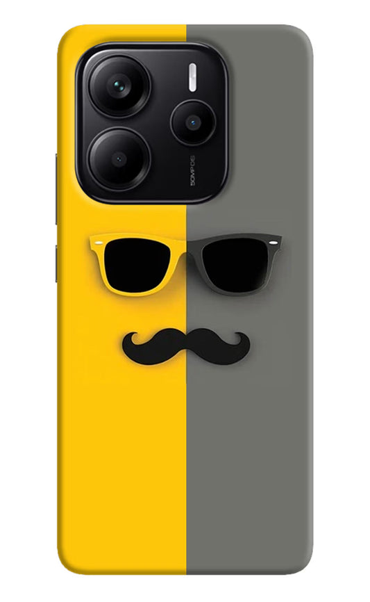 Sunglasses with Mustache Redmi Note 14 5G Back Cover
