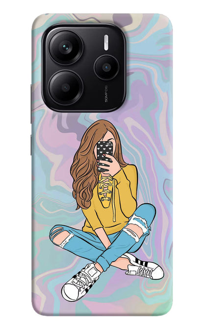 Selfie Girl Redmi Note 14 5G Back Cover