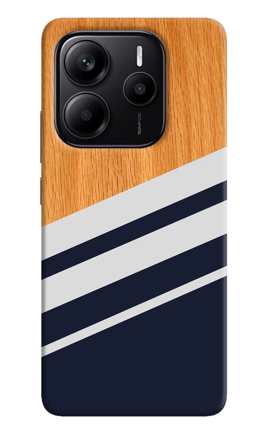 Blue and white wooden Redmi Note 14 5G Back Cover