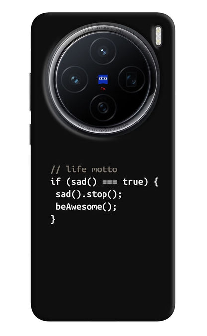 Life Motto Code Vivo X200 5G Back Cover