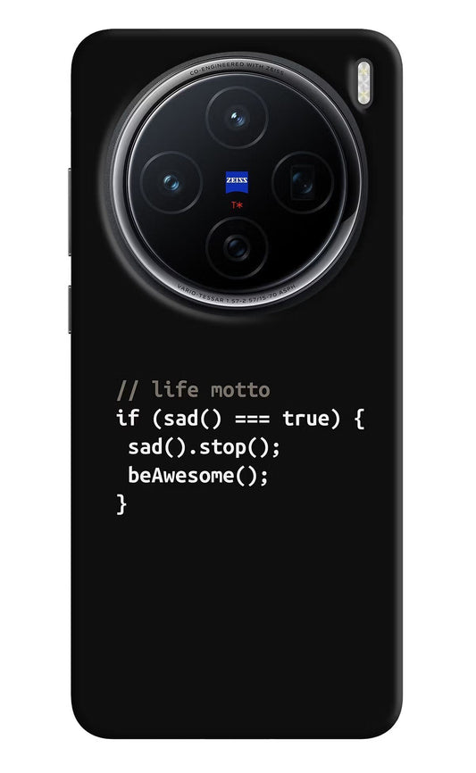 Life Motto Code Vivo X200 5G Back Cover