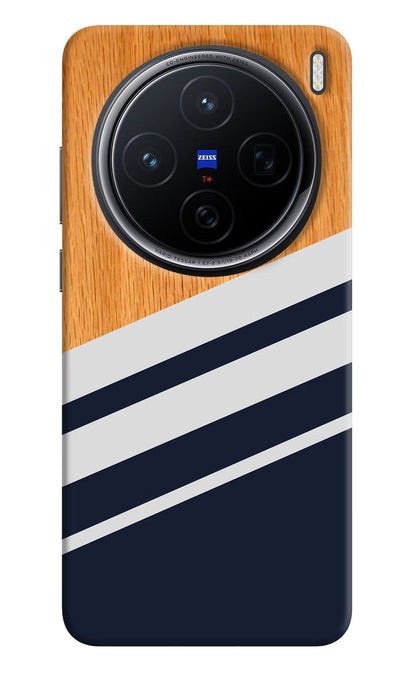 Blue and white wooden Vivo X200 5G Back Cover