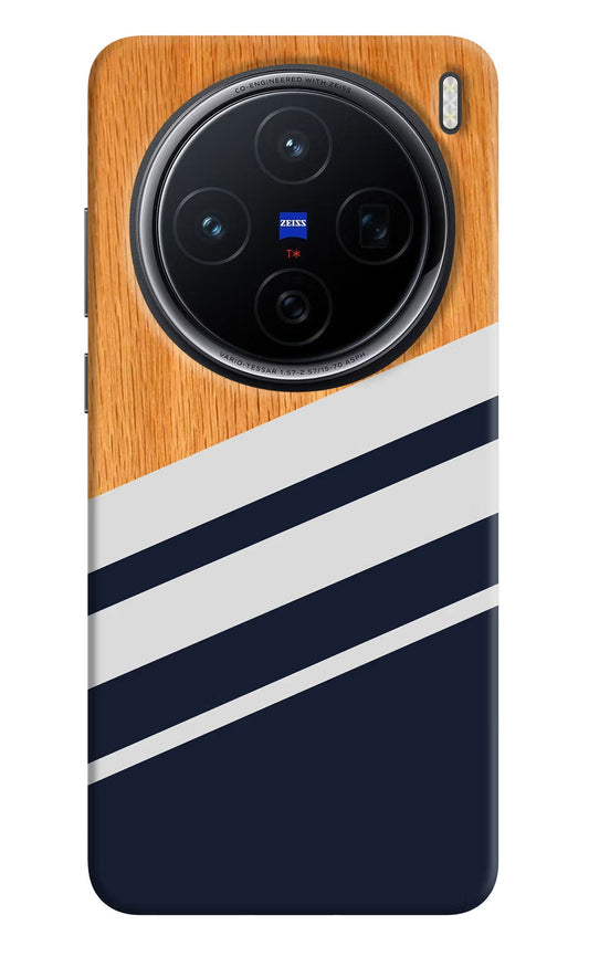 Blue and white wooden Vivo X200 5G Back Cover